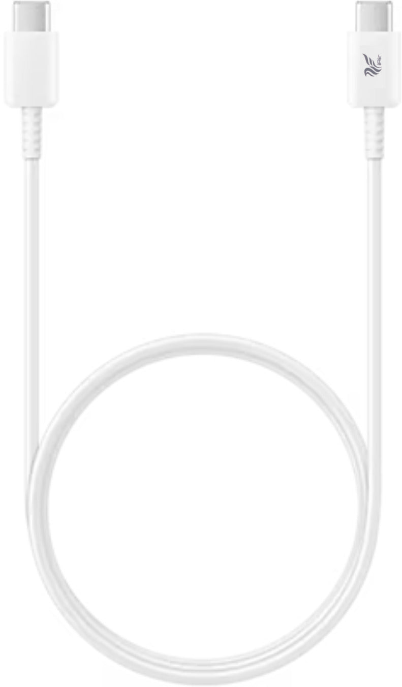 iAir D19 80W Super Fast Charging Cable | Nylon Braided | C To C Cable | 1 m USB Type C Cable (Compatible with Android Phones, Bluetooth Devices, iPhone, Compatible with All Phones, White)