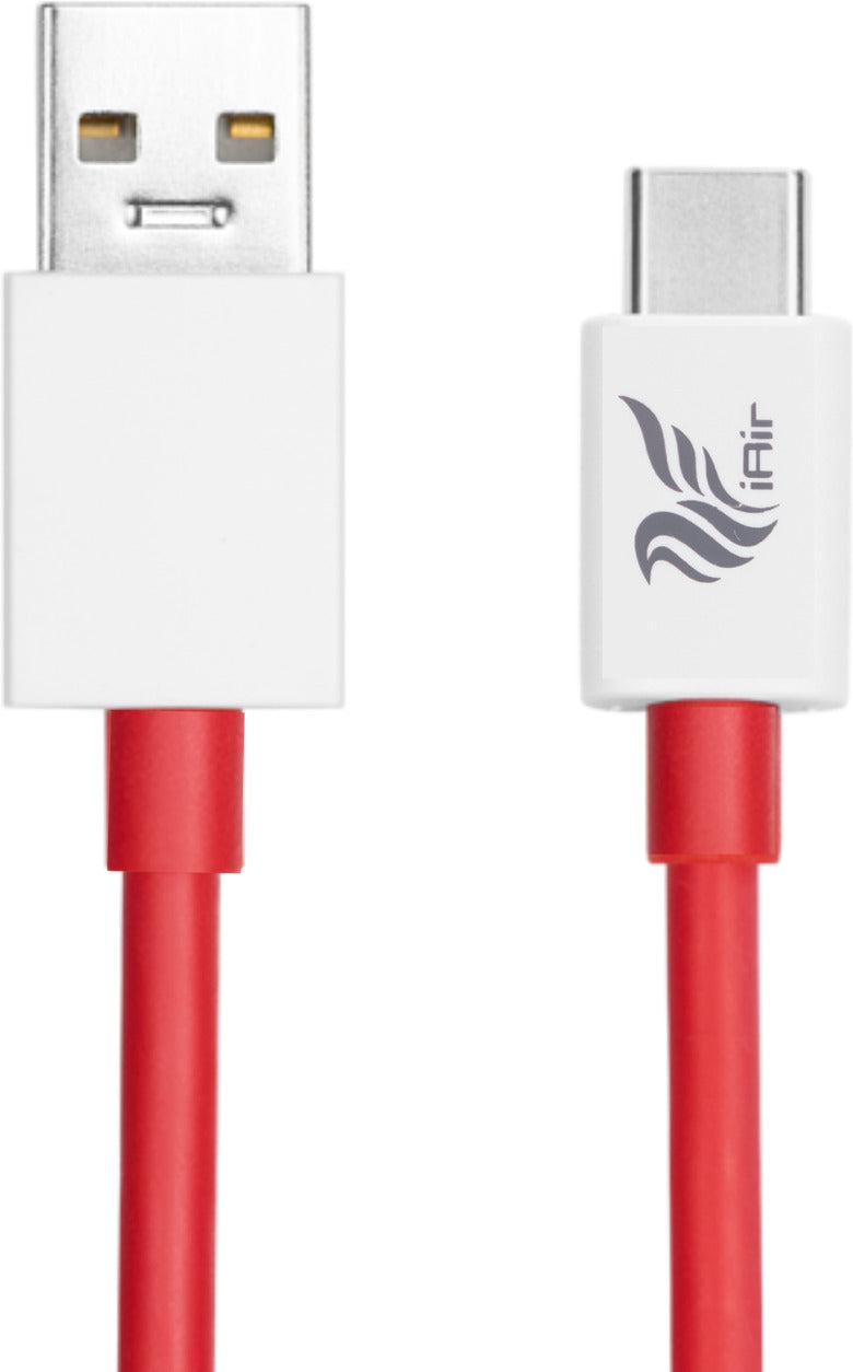 iAir D20 Ultra | 120W USB To Type C Cable | Fast Charging | Fast Data Sync | 1 m USB Type C Cable (Compatible with OPPO/REALME/ONEPLUS, VOOC/DASH/WARP/DART/SUPERVOOC, Red)