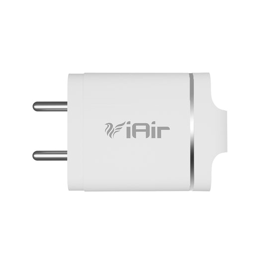 iAir C10 Original 25W USB Wall Adapter Without Cable 3.0A Fast Charging Adapter Charger Compatible for vivo, Oppo, Realme, Xiaomi - White