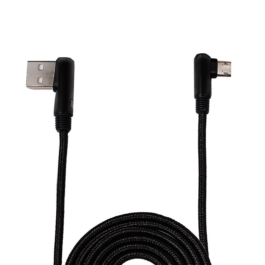 iAir D16 Right Angled Micro USB Charging Cable Compatible with All Mobiles, Tablet, TV, Camera, Computer, Gaming Console (1.2 Mtr, Black)