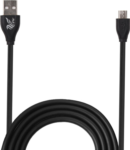 iAir Micro USB Cable 1 m I15, 2.4A, USB2.0, Charge & Sync Cable, Fast Charging, Data Transfer Upto 400 MB/s  (Compatible with Android Phones, Bluetooth Devices, Compatible with All Phones With Micro USB Port, Black, One Cable)