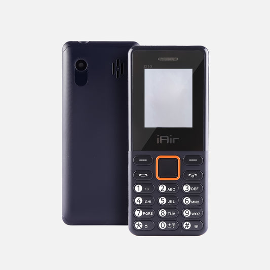iAir D10Mini - Navy Blue Dual Sim Keypad Phone | 1800 mAH Battery & Big 1.88 Inch Display | Big Torch Light | Wireless FM & Rear Camera | Auto Call Recording | Dual Sim Support | 32 MB Ram & Storage