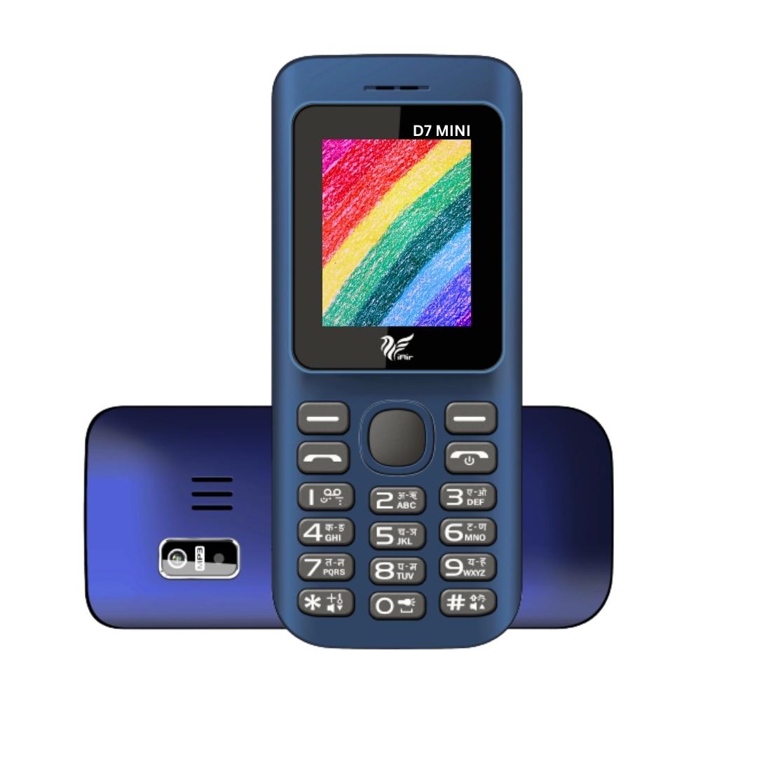 iAir D7 Mini Dual Sim Keypad Phone | 1200 mAH Battery & Big 1.8 Inch Display |Expandable Storage 128gb