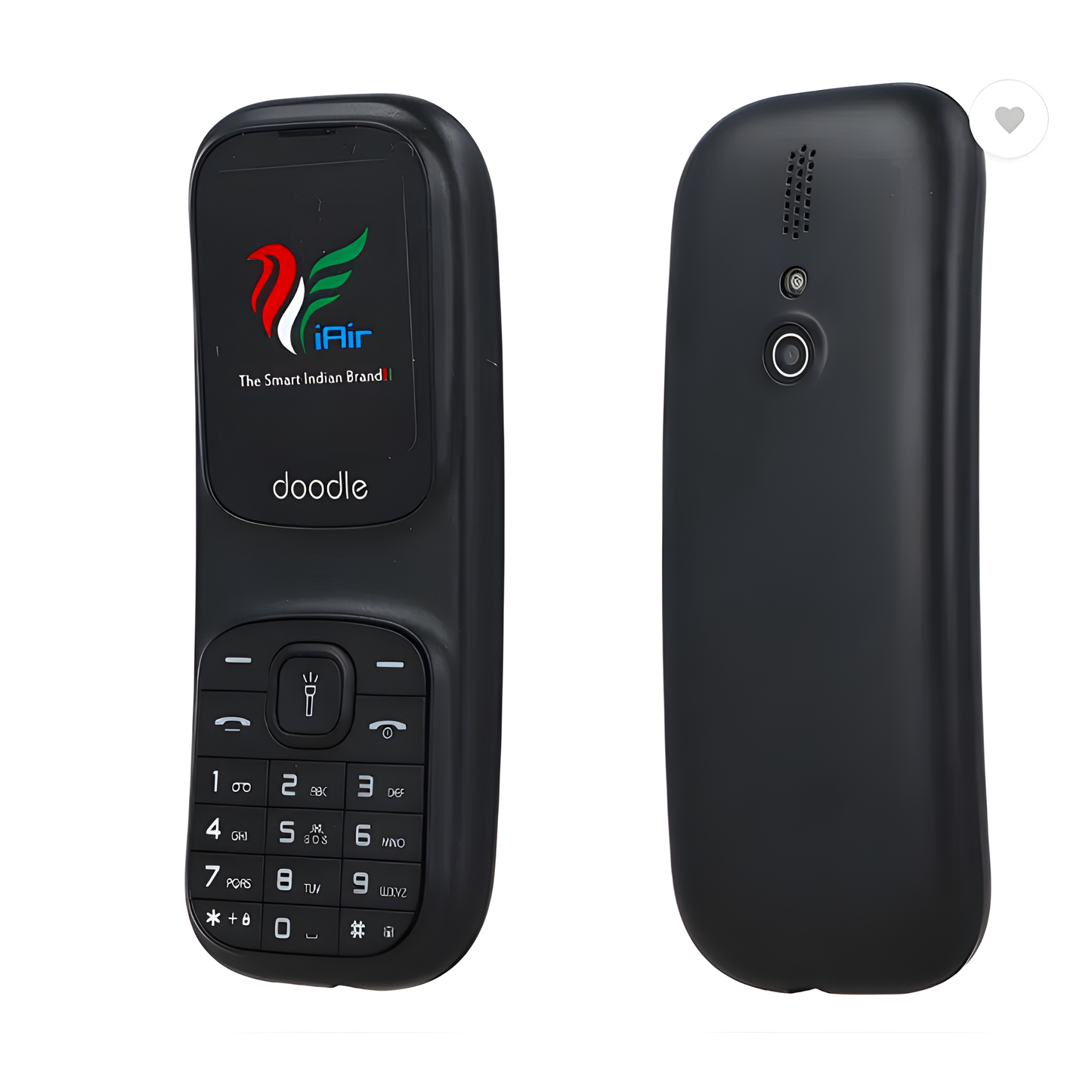 IAIR D5-Black Dual Sim Keypad Phone | 1000 mAH Battery & Big 1.77 Inch Display