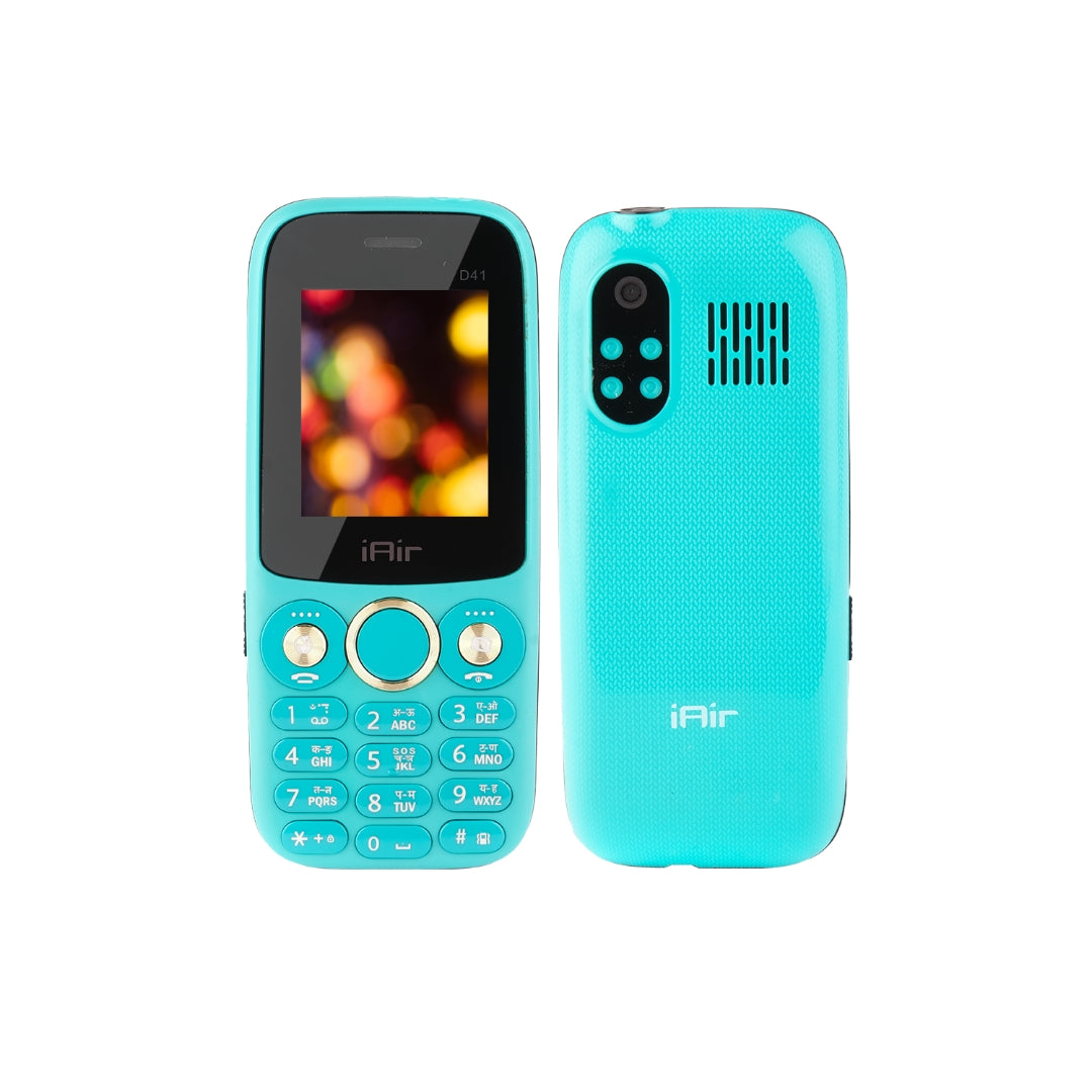 iAir D41 Dual Sim Basic Feature Mobile Phone with Expandable Storage Upto 128GB, MP3 with Call Recording, High Clarity Camera, 1200 mah, 2.0 inch Big Display