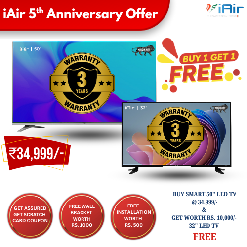 50" Smart LED TV Offer – Buy 1 Get 1 Free | iAir India
