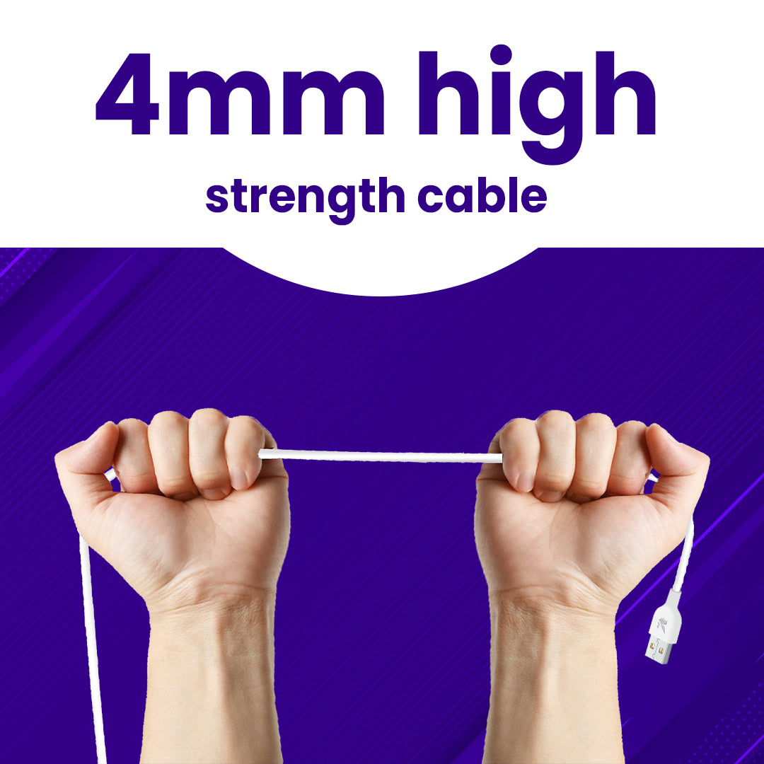 iAir D23 USB Data Cable: High-Quality Copper Wire, Fast Charging & Sync, Stretch-Resistant, Made in India - Compatible with Mobile, Tablet, TV, and More!