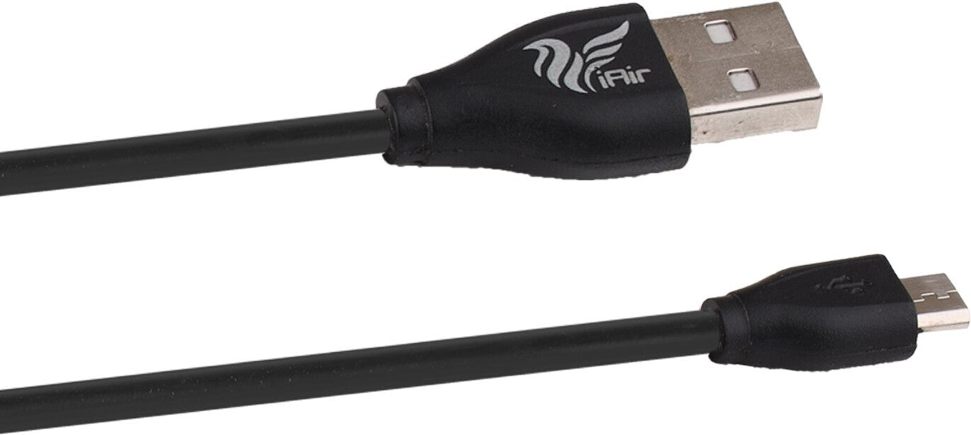 iAir Micro USB Cable 1 m I15, 2.4A, USB2.0, Charge & Sync Cable, Fast Charging, Data Transfer Upto 400 MB/s (Compatible with Android Phones, Bluetooth Devices, Compatible with All Phones With Micro USB Port, Black, One Cable)