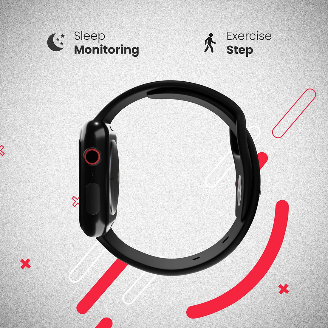 IAIR W5 | 1.7Inch HD Curve Display | Bluetooth Calling | Multi Sport Mode | Smartwatch (Crow Black Strap, Standard)