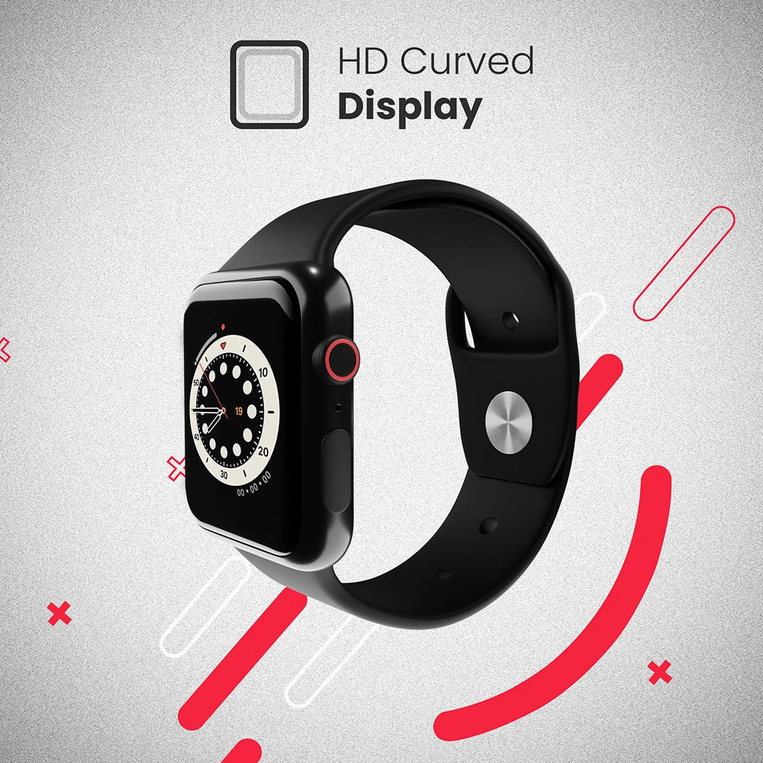 IAIR W5 | 1.7Inch HD Curve Display | Bluetooth Calling | Multi Sport Mode | Smartwatch (Crow Black Strap, Standard)