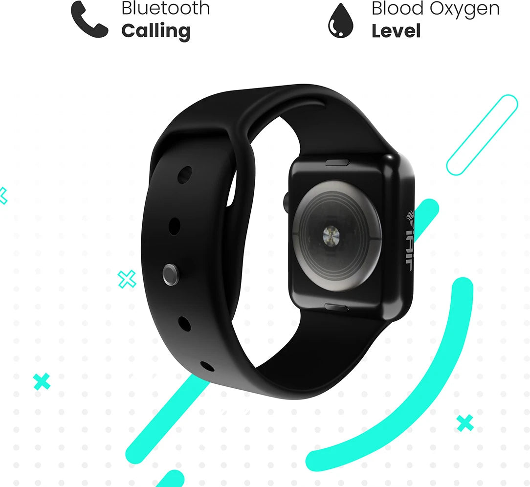 IAIR W7 | 1.7Inch HD Curve Display | Bluetooth Calling | Multi Sport Mode | Smartwatch (Bitter Black Strap, Standard)