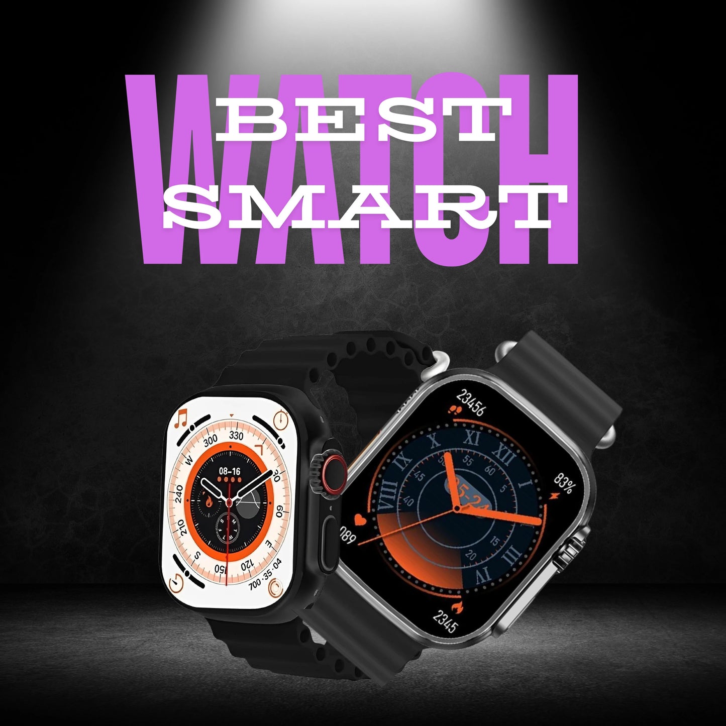 IAIR W5 Pro | 1.9Inch Super AMOLED Display | Bluetooth Calling | Multi Sport Mode | Smartwatch (Nature Black Strap, Standard)