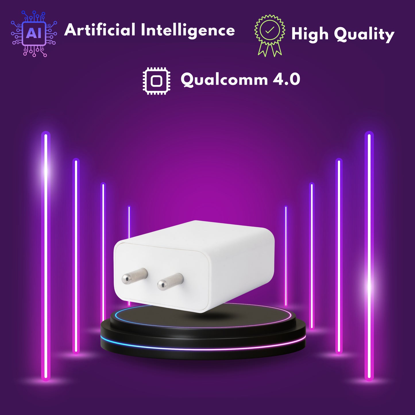 iAir C1 124W Charging Qualcomm Adaptor l USB Charging Port l Super Fast Charger l Compatible with OPPO/REALME/ONEPLUS, VOOC/DASH/WARP/DART/SUPERVOOC, Compatible with All Phones)