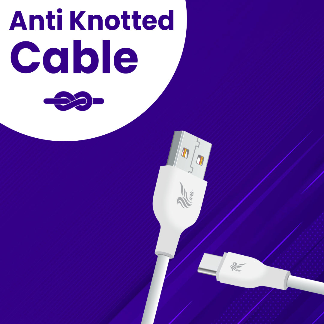 iAir D23 USB Data Cable: High-Quality Copper Wire, Fast Charging & Sync, Stretch-Resistant, Made in India - Compatible with Mobile, Tablet, TV, and More!
