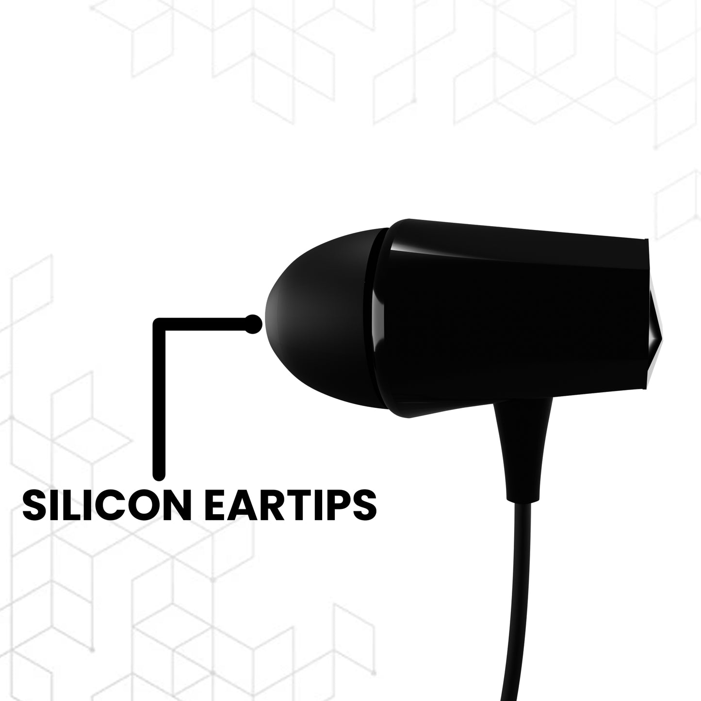 iAir Jazz 3.5mm in-Ear Wired Earphones with Mic, Stylish Sleek Design, Silicon Eartips, Compatible with All Devices for Music and Gaming, 1.2m Cable - Z Black