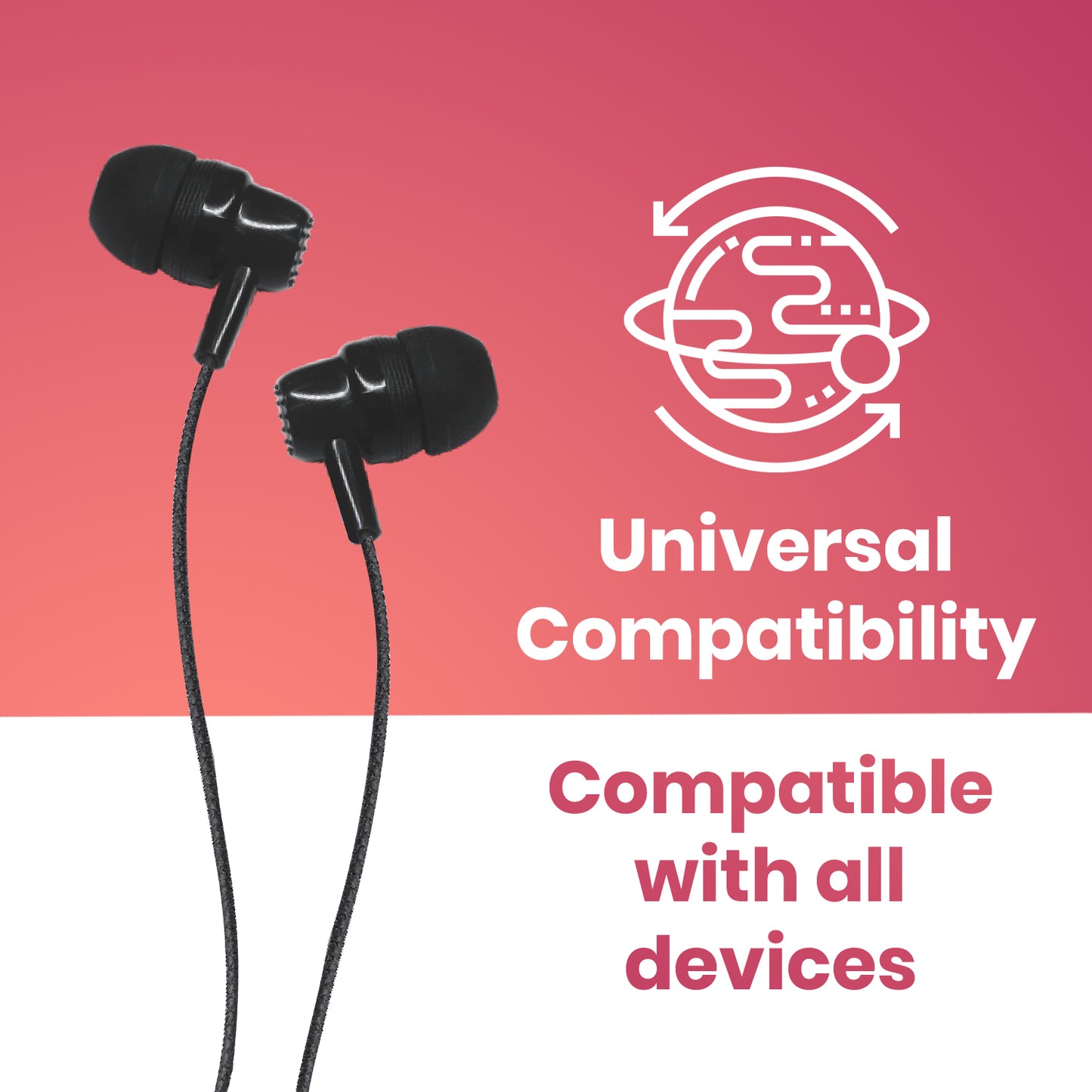 iAir Jazz2 3.5mm in-Ear Wired Earphones with Mic, Stylish Sleek Design, Silicon Eartips, Compatible with All Devices for Music and Gaming, 1.2m Cable - Z Black