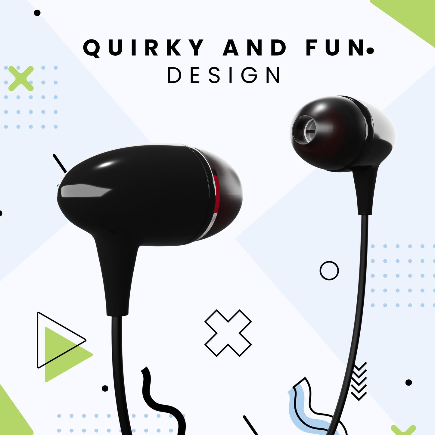 iAir Glow in-Ear Wired Earphones with Mic, 3.5mm Audio Jack, 10mm Drivers, Phone/Tablet Compatible Powerful bass and Clear Sound, Clear Calling, Non Stop Music, Non Stop Gaming Stylish (Z Black)