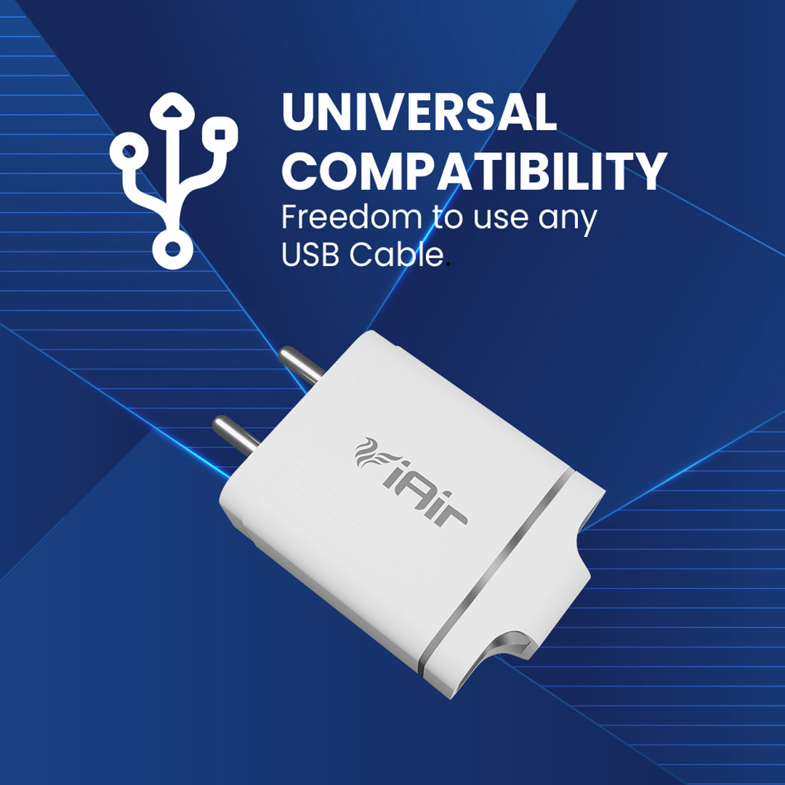 iAir C10 Original 25W USB Wall Adapter Without Cable 3.0A Fast Charging Adapter Charger Compatible for vivo, Oppo, Realme, Xiaomi - White