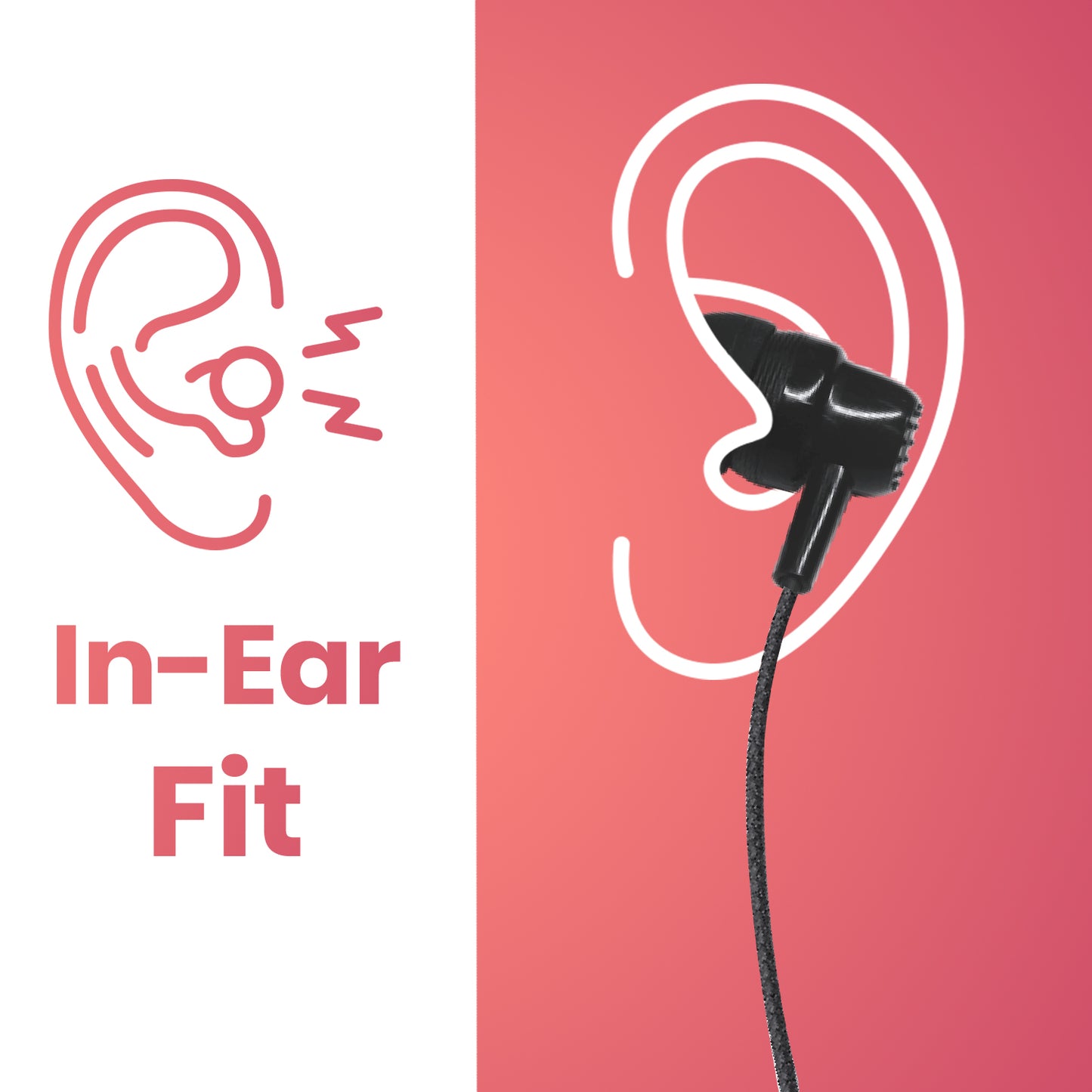 iAir Jazz2 3.5mm in-Ear Wired Earphones with Mic, Stylish Sleek Design, Silicon Eartips, Compatible with All Devices for Music and Gaming, 1.2m Cable - Z Black