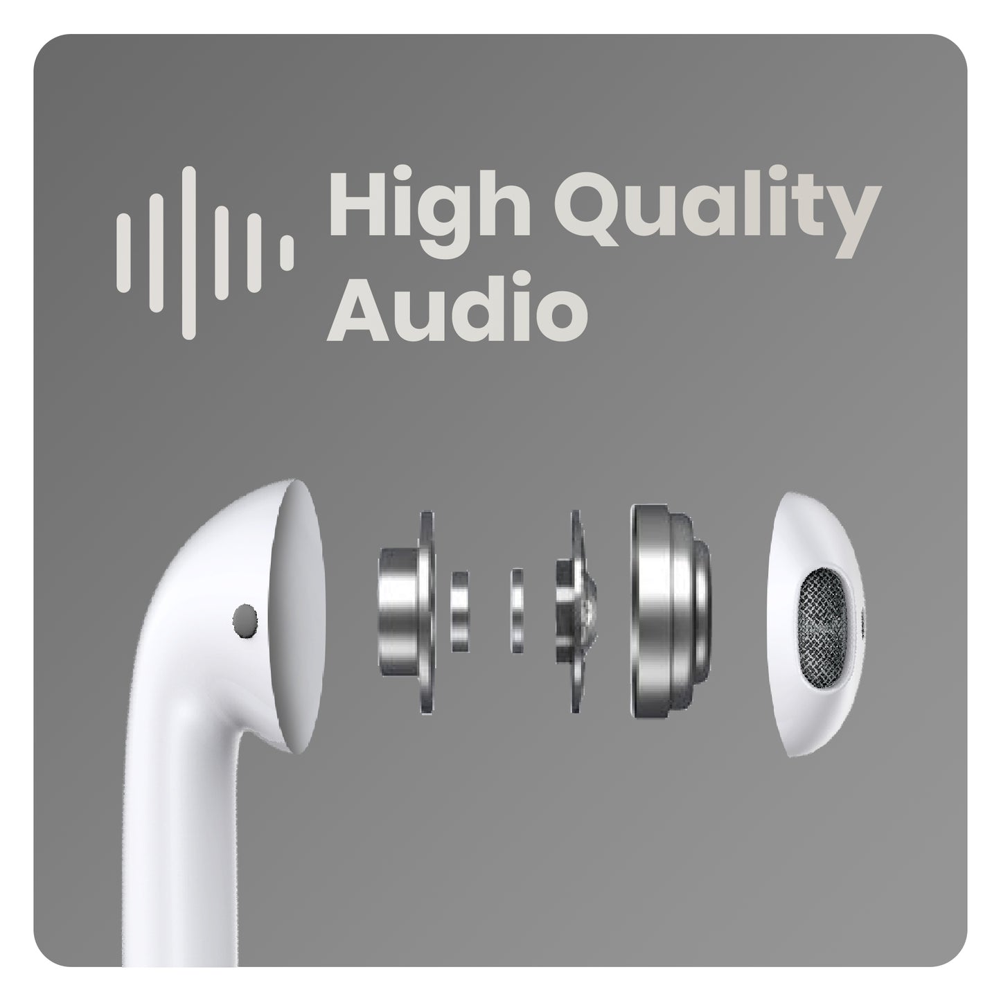 iAir B19 White Wireless Earbuds with Touch Control, Audio, Superior Design Bluetooth Headset (White, True Wireless)