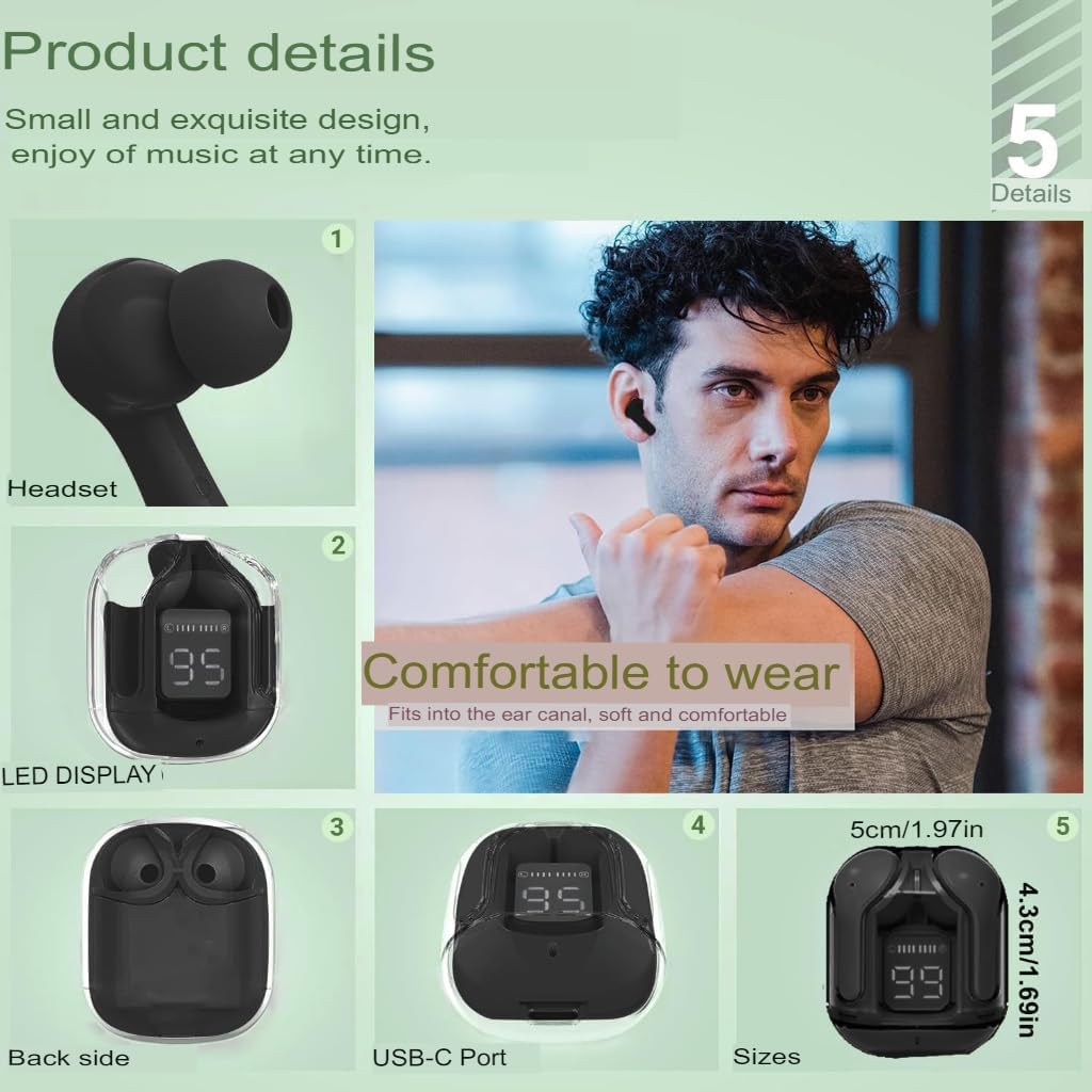 iAir Ozo Lite | 25Hrs Playtime | ENC Technology | 13mm Driver | Transparent Design | True Wireless Bluetooth Earbuds
