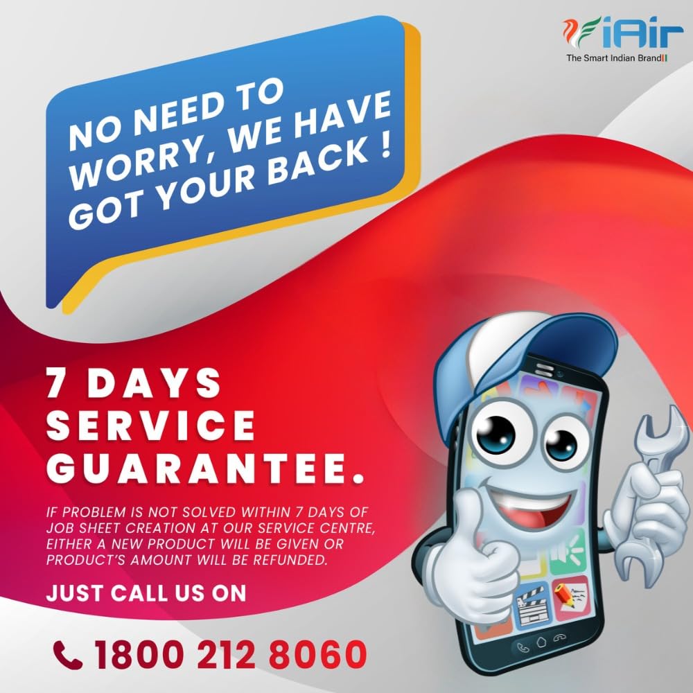 iAir Micro USB Cable 1 m I15, 2.4A, USB2.0, Charge & Sync Cable, Fast Charging, Data Transfer Upto 400 MB/s (Compatible with Android Phones, Bluetooth Devices, Compatible with All Phones With Micro USB Port, Black, One Cable)