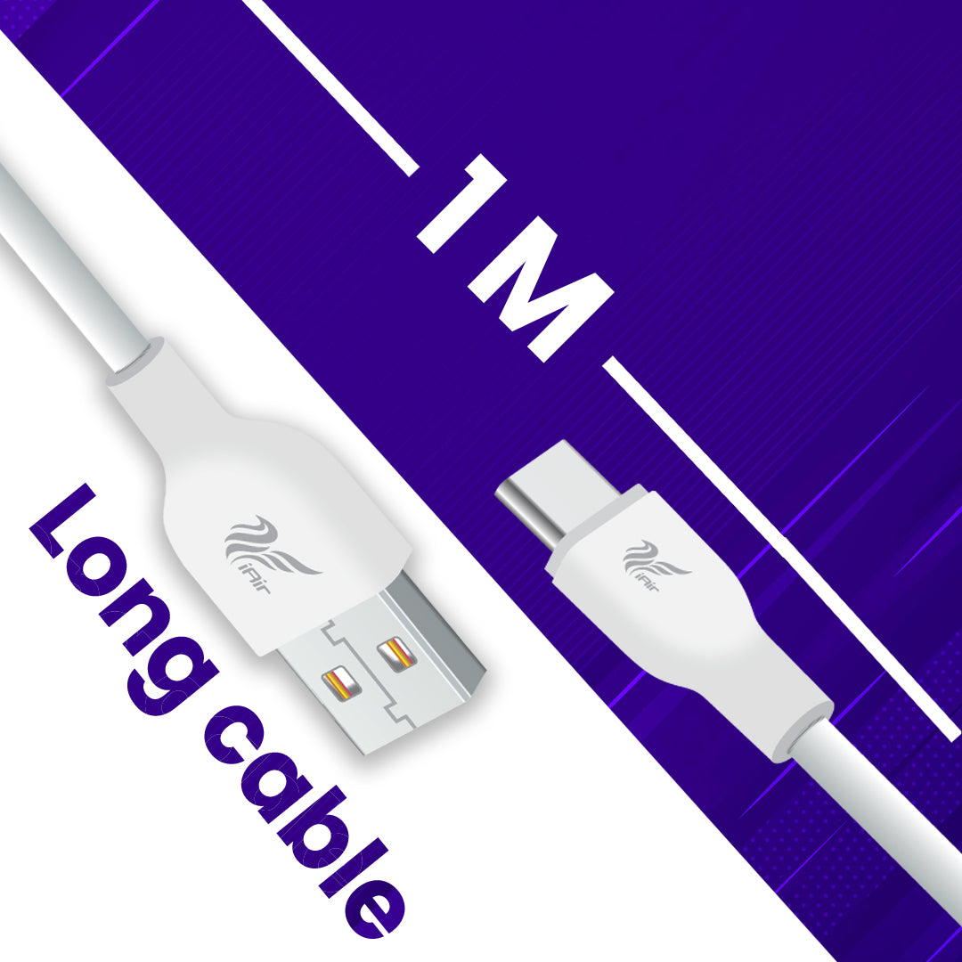iAir D23 USB Data Cable: High-Quality Copper Wire, Fast Charging & Sync, Stretch-Resistant, Made in India - Compatible with Mobile, Tablet, TV, and More!