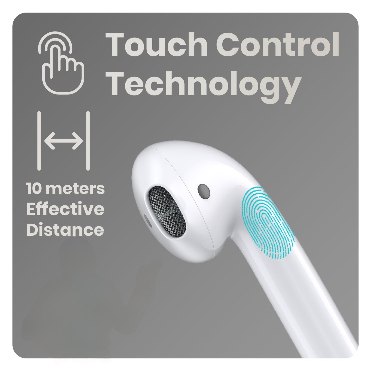 iAir B19 White Wireless Earbuds with Touch Control, Audio, Superior Design Bluetooth Headset (White, True Wireless)
