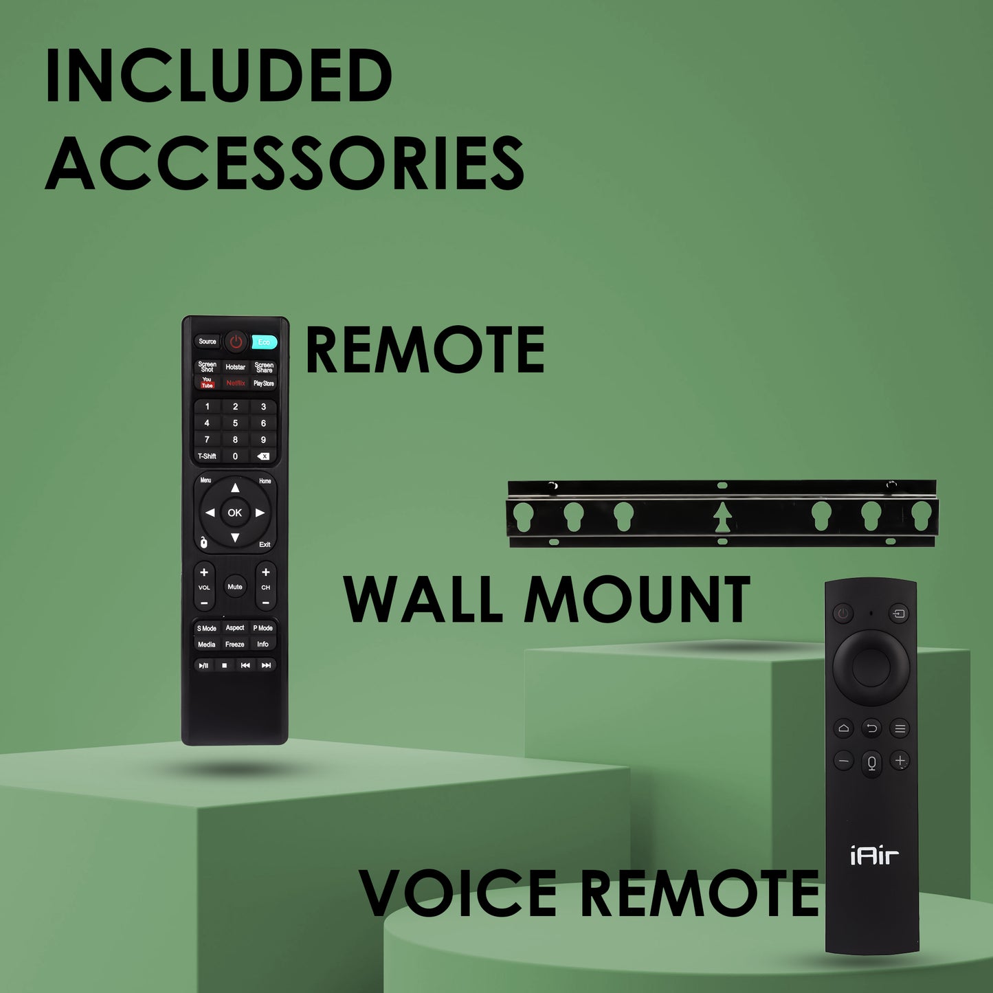 iAir 109 CM (43 Inches) Sleek and Premium Design Eco Smart Dual Remote HD Ready Frameless LED TV, (2024 Model)