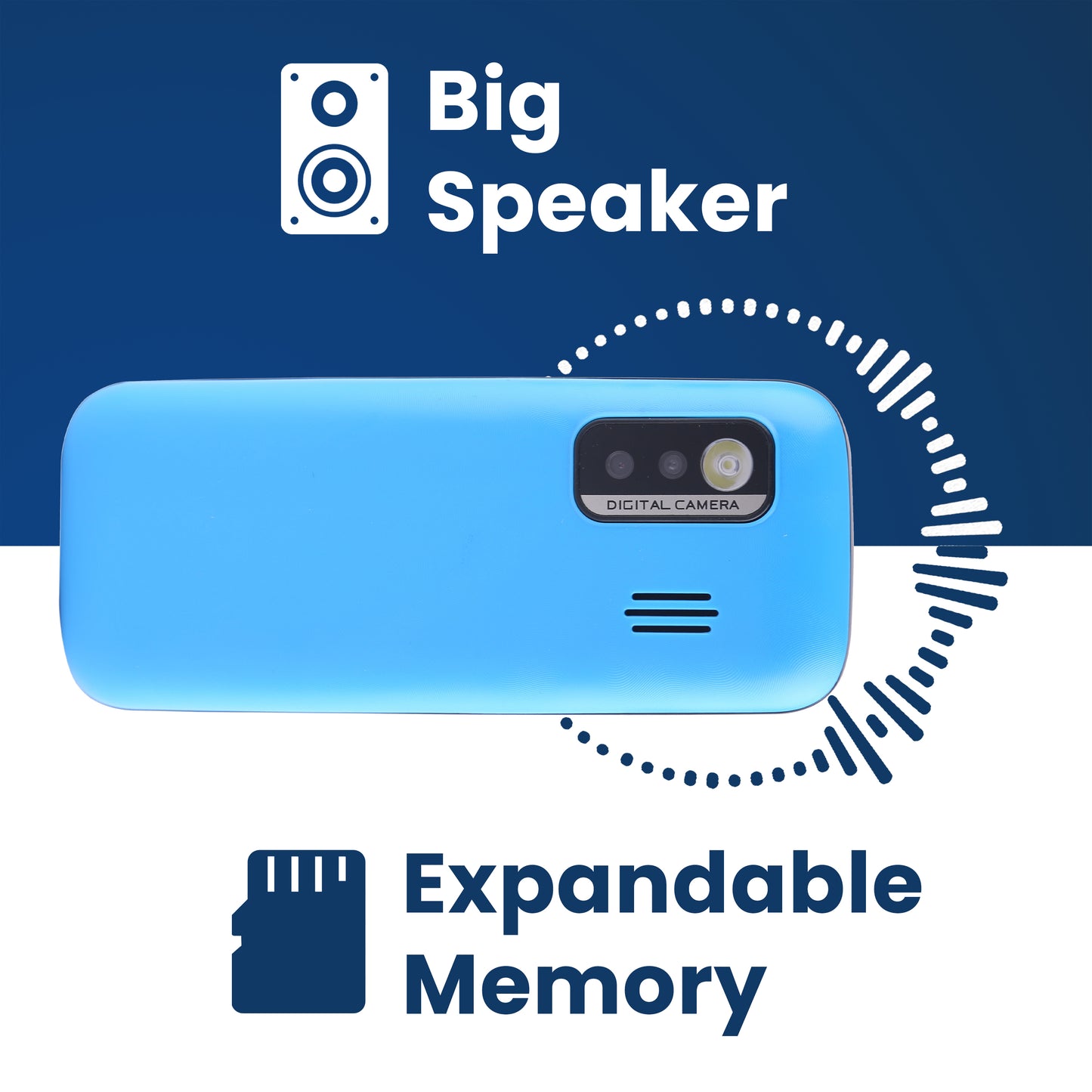 iAir D22 - -Blue Multimedia Feature Keypad Mobile Basic Bar Phone with Dual SIM Card with 1200 mAh Battery,MP3, Multi Language Support Keypad Phone