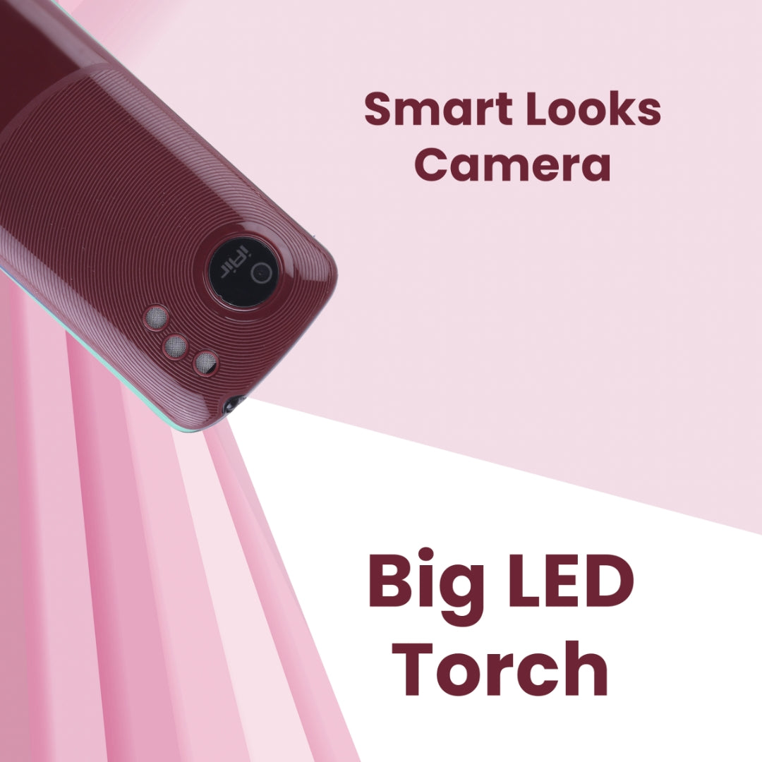 iAir D24- Maroon Dual Sim Keypad Phone | 1200 mAH Battery & Big 1.88 Inch Display | Big Torch Light | Wireless FM & Rear Camera | Auto Call Recording |32 MB Ram & 128gb Expandable Storage