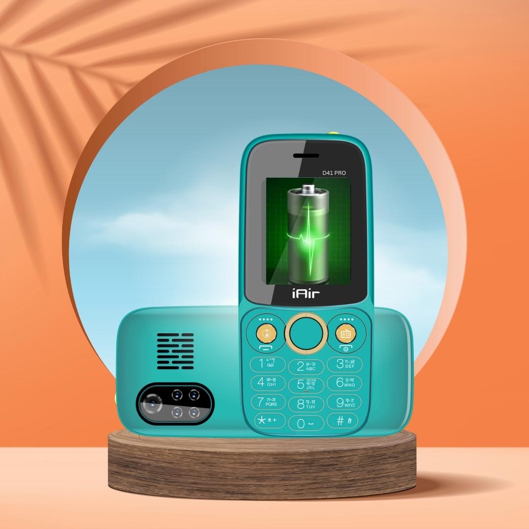 iAir D41 Pro Dual Sim Keypad Phone | 2800 mAH Battery & Big 1.8 Inch Display | Big Torch Light | Wireless FM & Rear Camera | Auto Call Recording | 32 MB Ram & Expandable 128gb Storage
