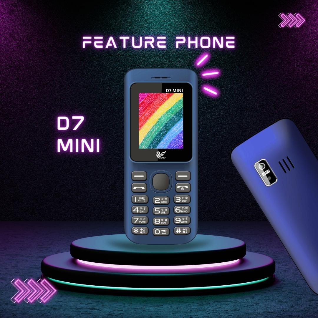 iAir D7 Mini Dual Sim Keypad Phone & Wired Earphone Combo | 1200 mAH Battery & Big 1.8 Inch Display |Expandable Storage 128gb | Enjoy Super Bass & Crisp Sound with Jazz Wired Earphones