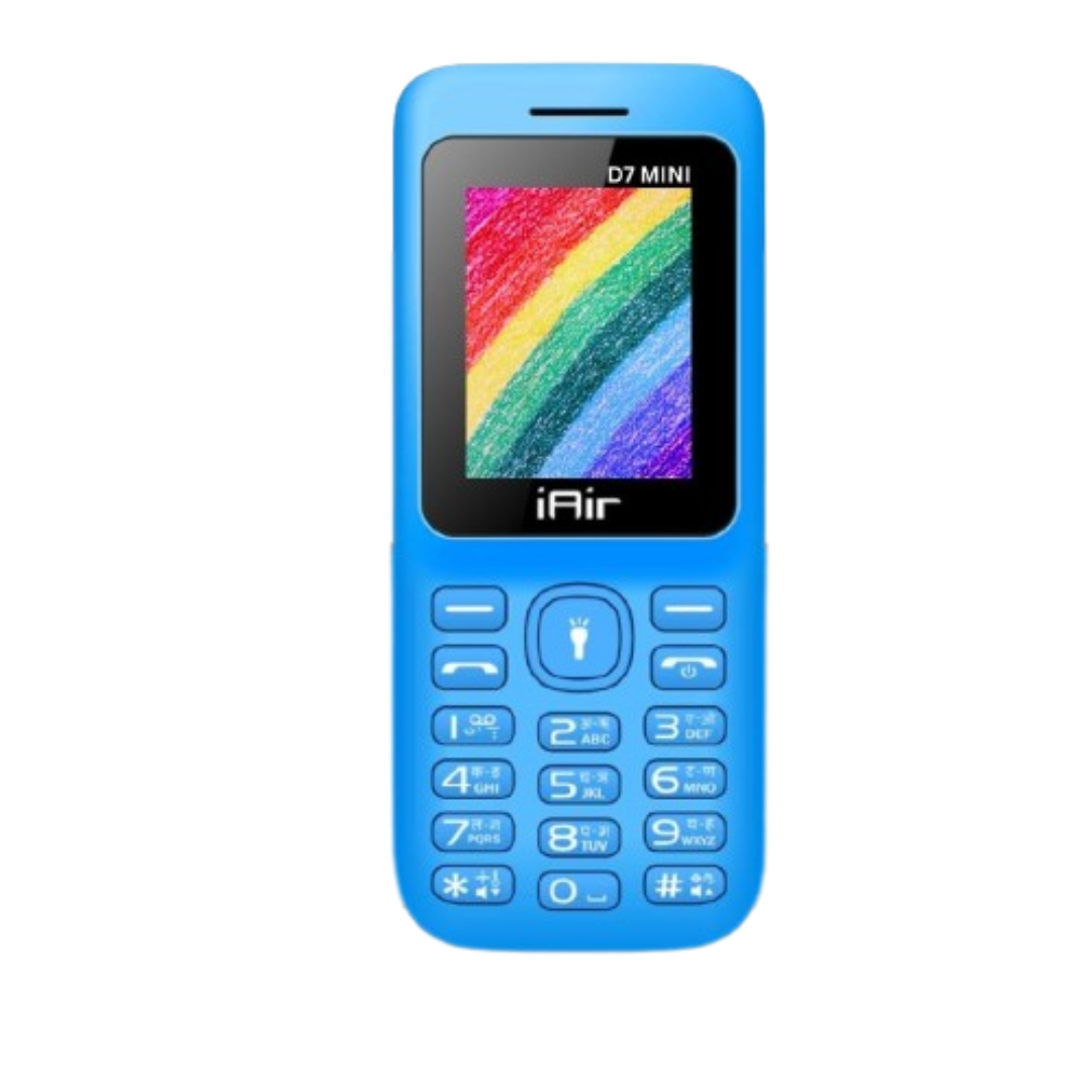 iAir D7 Mini Dual Sim Keypad Phone | 1200 mAH Battery & Big 1.8 Inch Display |Expandable Storage 128gb