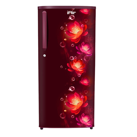 iAir 215L 2-Star Single Door Refrigerator – LED Light, Toughened Glass Shelves, 12L Veg Box,