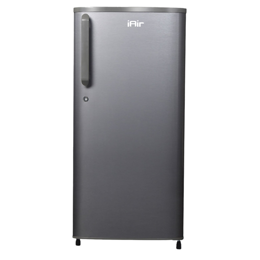 iAir R9 215L 2 Star Refrigerator – Silver, Toughened Glass Shelves, LED Light, Egg Tray, Veg Box