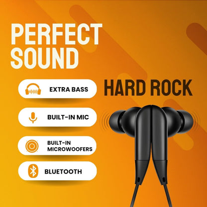 Hard Rock Earphones: Unbeatable 26-Hour Playback, ASAP Charge, IPX7 Water Resistance, Quick Pairing, Bluetooth V5.0, Sleek Design - Perfect for Active Lifestyle!
