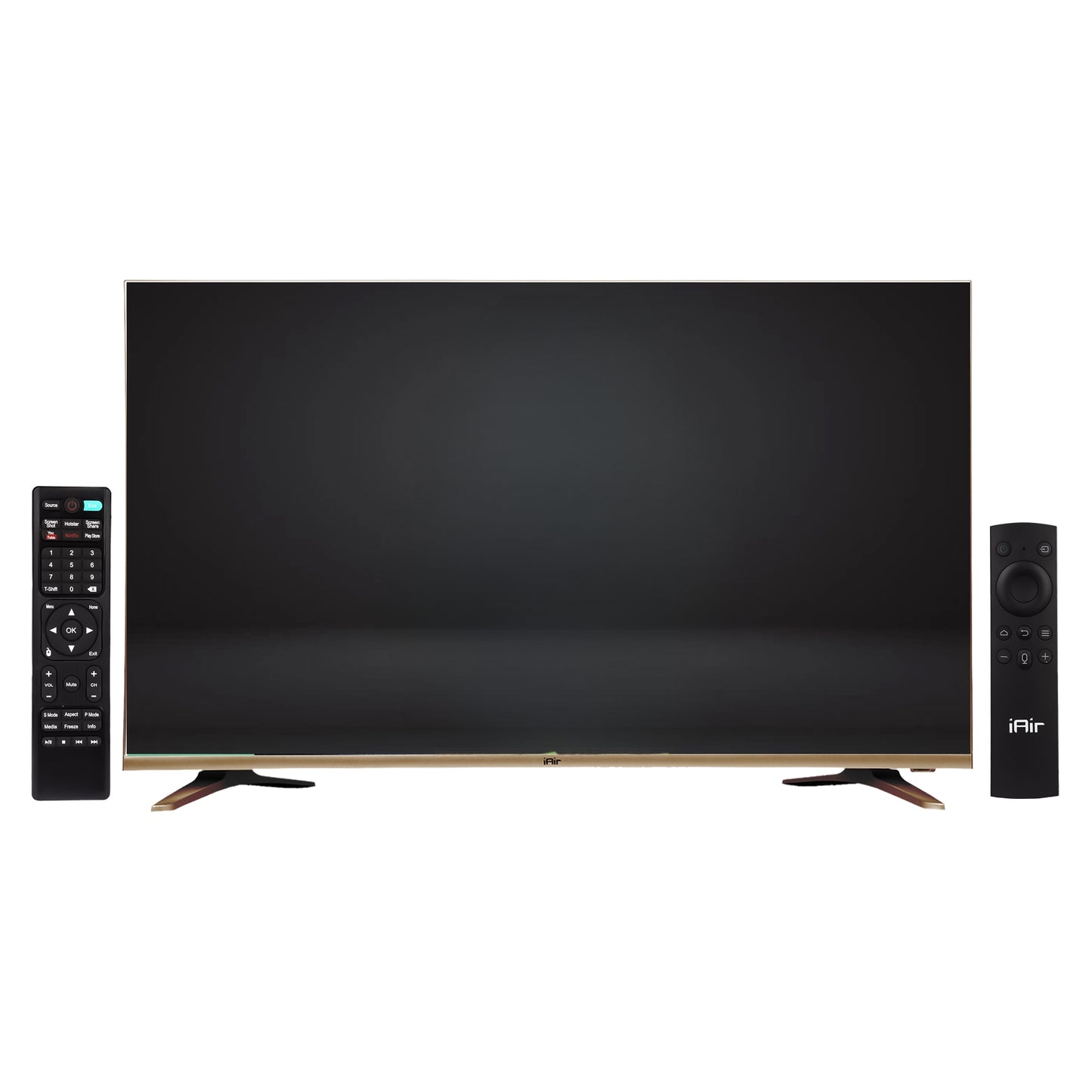 iAir 109 CM (43 Inches) Sleek and Premium Design Eco Smart Dual Remote HD Ready Frameless LED TV, (2024 Model)
