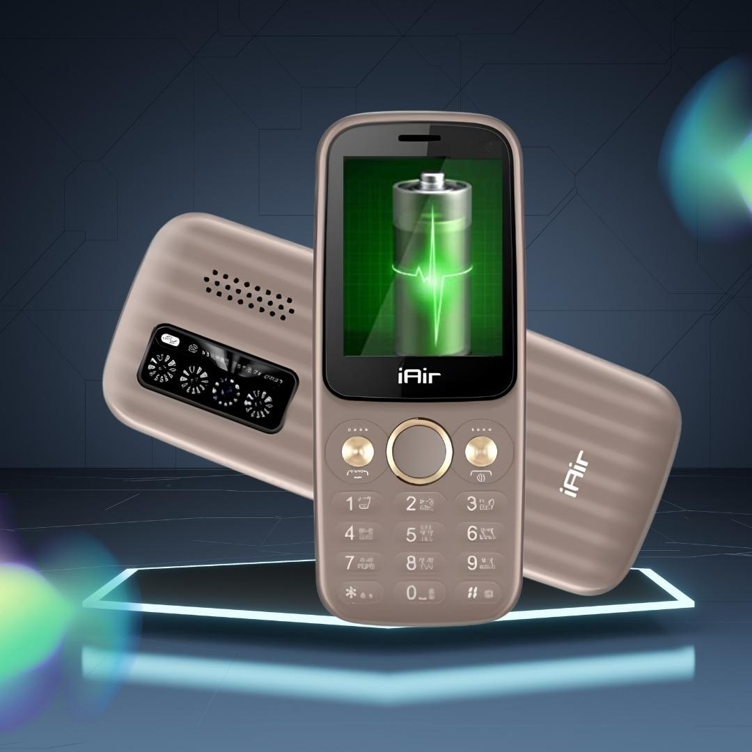 iAir S10 Dual Sim Keypad Phone | 2800 mAH Battery & Big 2.4 Inch Display | Big Torch Light | Wireless FM & Rear Camera | Auto Call Recording | 32 MB Ram & Expandable Storage 128 GB