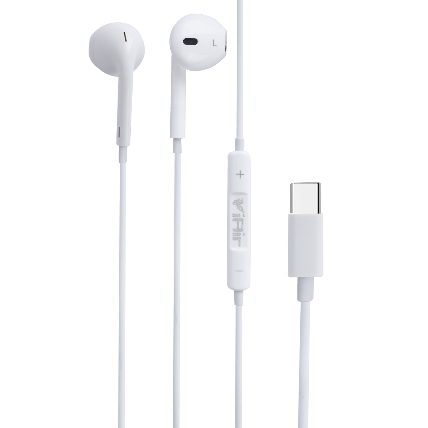 iAir H15 Pro | Type C Handsfree | Microphone and Volume Buttons | All Smart Phones | Wired Type C Earphone (White)