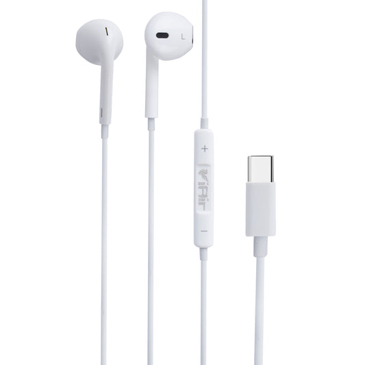 iAir H15 Pro | Type C Handsfree | Microphone and Volume Buttons | All Smart Phones | Wired Type C Earphone (White)