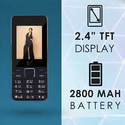 IAIR S4-Blue Basic Feature Dual Sim Mobile Phone with 2800mAh Battery, 2.4 inch Display Screen, 0.8 mp Camera with Big LED Torch