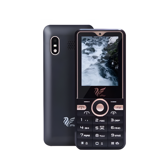 IAIR S1-Black Gold Basic Feature Dual Sim Mobile Phone with 1250mAh Battery, 2.4 inch Display Screen, 0.8 mp Camera