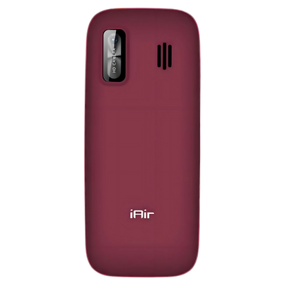 IAIR D40 PRO-Dark Red Keypad Mobile Phone with Wired Earphone | Dual Sim|1.8 Inch Big Display| FM Radio