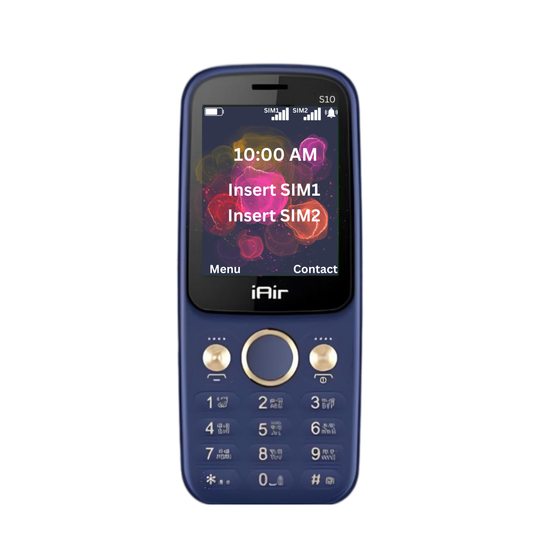 IAIR S10-Dark Blue Dual Sim Keypad Mobile Phone|2.4 Inch Big Display|2800 mAH Powerful Battery