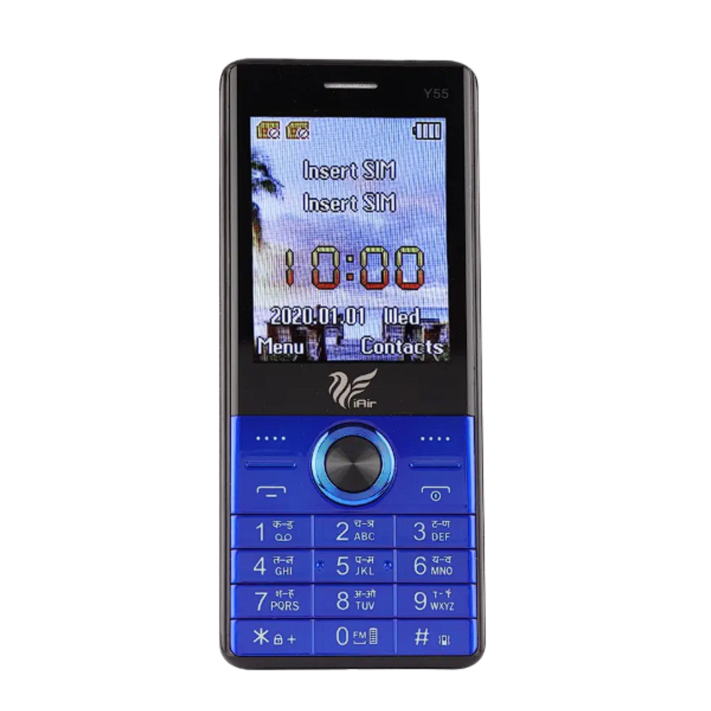 IAIR Y55 BLUE  Dual Sim Keypad Phone | 2500 mAH Battery & Big 2.8 Inch Display