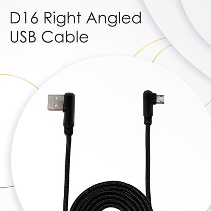 IAIR D16 Right Angled Micro USB Charging Cable Compatible with All Mobiles, Tablet, TV, Camera, Computer, Gaming Console (1.2 Mtr, Black)