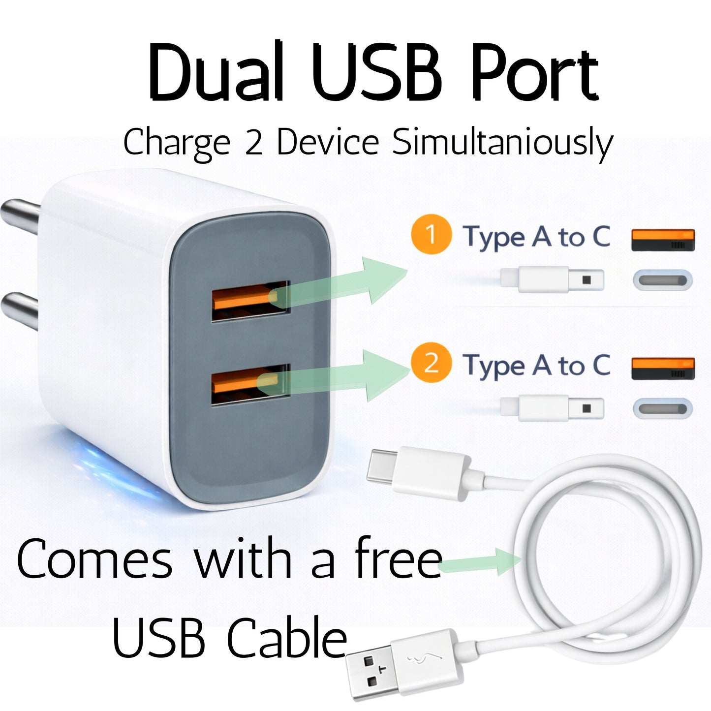 C8 Pro Mobile Charger with Cable