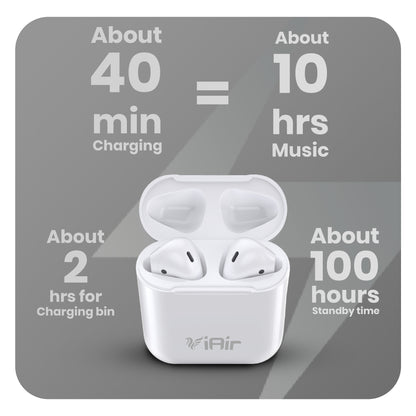 IAIR B19 White Wireless Earbuds with Touch Control, Audio, Superior Design Bluetooth Headset (White, True Wireless)