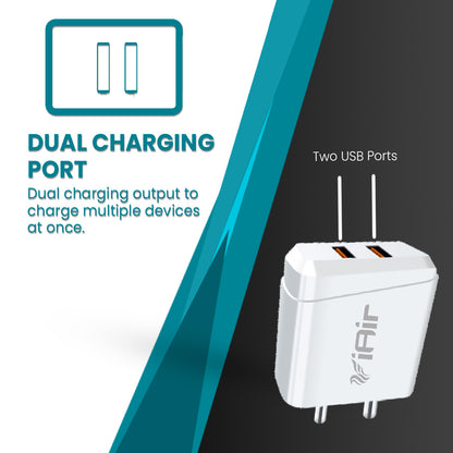 IAIR Wall Charges with USB Ports 3.1A Output Compatible with All Android Mobiles, Smartphones